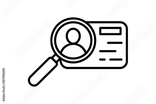 Magnifying glass examining blank document for detailed inspection