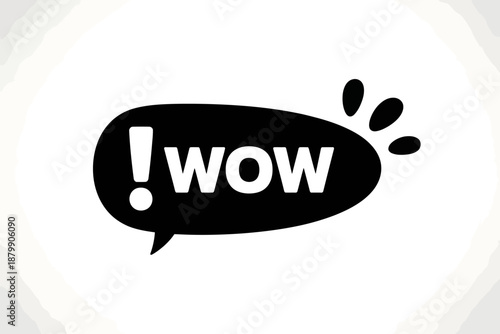 Speech bubble with wow exclamation for surprise reaction