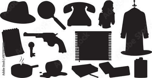 Collection of various objects isolated on transparent background