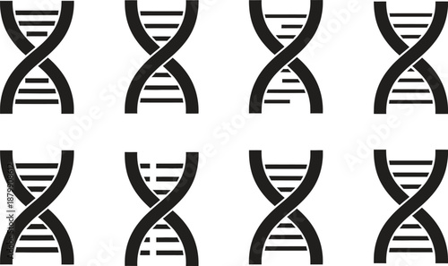 DNA double helix structure icons