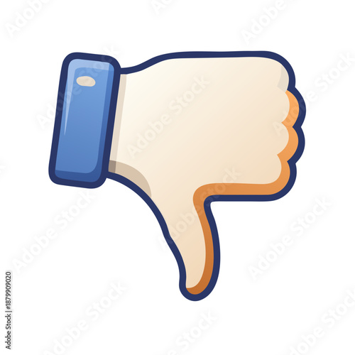 Cartoon thumb down icon with negative hand gesture