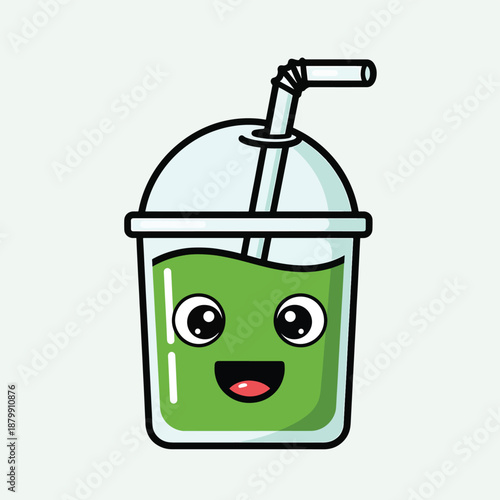 Green Smoothie with Straw