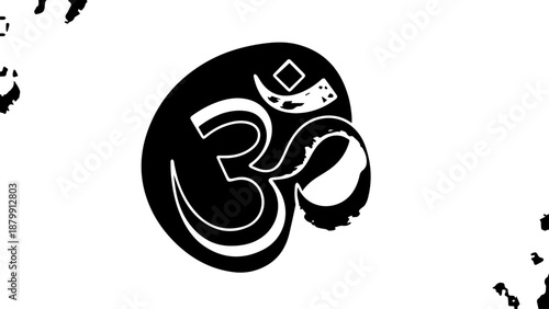 Ancient Om Sacred Symbol Artwork Emphasizing Spirituality, Prayer, and Cultural Tradition.
