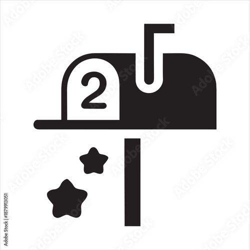 Mailbox with number 2 and stars