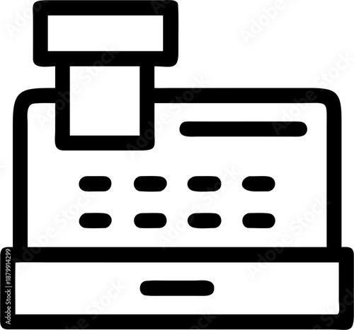 Cash register line icon