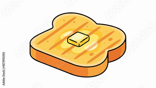 A slice of toasted bread with a pat of melting butter
