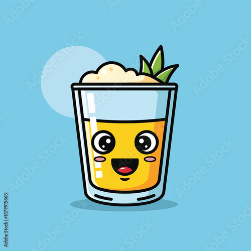 Smiling Pina Colada Cocktail