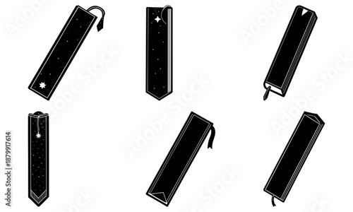 Five Black Magic Wands with Star on White Background black wand star white background