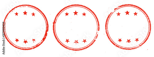 Empty Circle Rubber Stamp Frame Grunge Vector Set