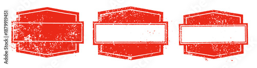 Empty Rectangle Rubber Stamp Frame Grunge Vector Set