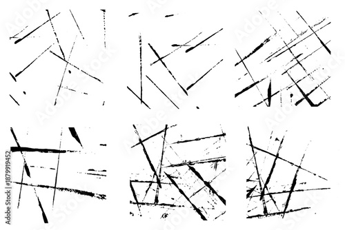 Abstract Grunge Lines Square Backgrounds Vector Set