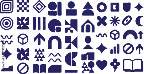 abstract geometric shape vector element collection design art