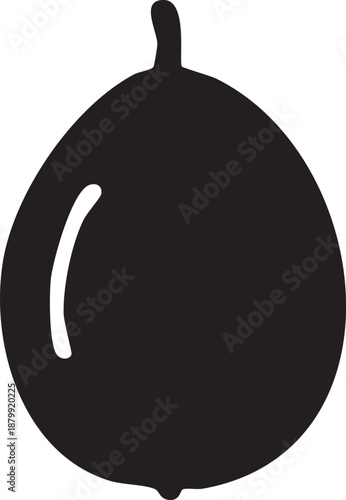 Vector illustration of a black and white 3d cartoon apple fruit icon designed as a dangerous explosive bomb with a metal fuse for a holiday war decoration symbol