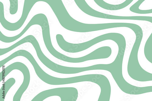A mint green and white abstract wavy pattern design with smooth flowing lines and curves on a plain background