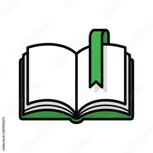 Open book with bookmark