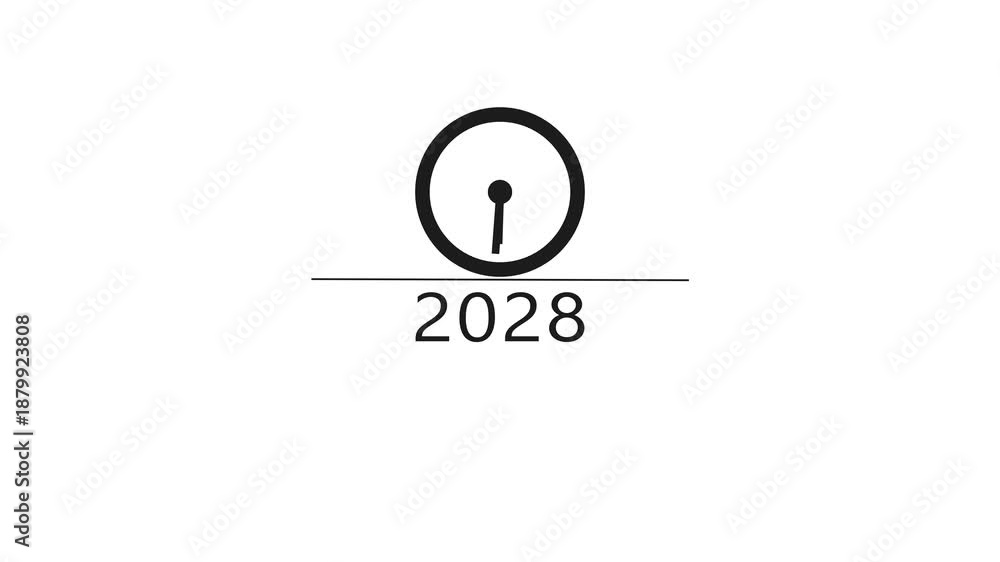 Counting clock animation. Counting new year's clock number. Counting ...