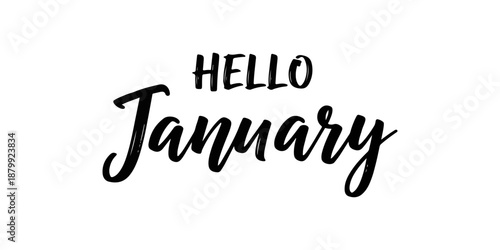 Hello January Minimalist Hand Lettering Typography