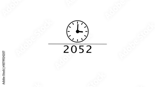 Wallpaper Mural Counting clock animation. Counting new year's clock number. Counting years from 2026 to 2077 animation. Torontodigital.ca