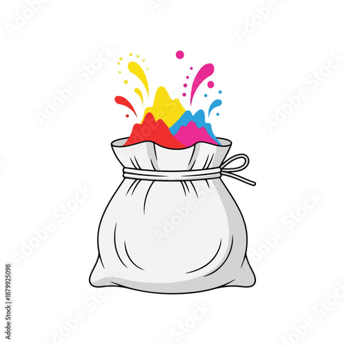 Colorful Powder Burst in Sack