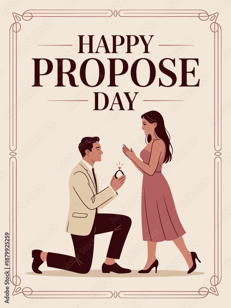 Obraz premium Happy Propose Day Romantic Proposal Moment