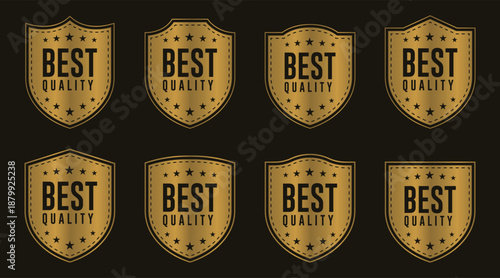 Vector of Golden shield best quality badge - Unique Stylish Shield badge.