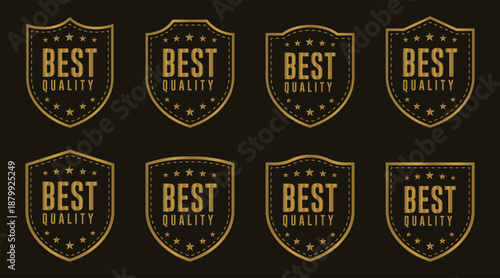 Vector of Golden shield best quality badge - Unique Stylish Shield badge.