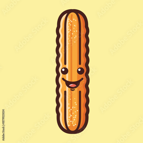 Smiling Eclair Cartoon Character