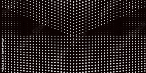 Basic halftone dots effect in black and white color. Halftone effect. Dot halftone. Hacked code. Scale size different hole space, modern background for posters, websites, web pages, business cards .