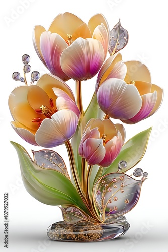 Premium tulip crystal sculpture high resolution picture