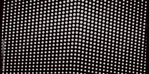 Basic halftone dots effect in black and white color. Halftone effect. Dot halftone. Hacked code. Scale size different hole space, modern background for posters, websites, web pages, business cards .