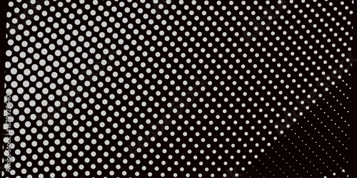Basic halftone dots effect in black and white color. Halftone effect. Dot halftone. Hacked code. Scale size different hole space, modern background for posters, websites, web pages, business cards .
