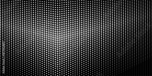 Basic halftone dots effect in black and white color. Halftone effect. Dot halftone. Hacked code. Scale size different hole space, modern background for posters, websites, web pages, business cards .