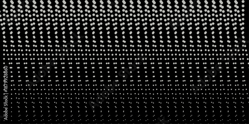 Basic halftone dots effect in black and white color. Halftone effect. Dot halftone. Hacked code. Scale size different hole space, modern background for posters, websites, web pages, business cards .