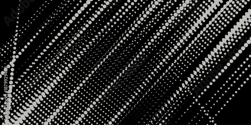 Basic halftone dots effect in black and white color. Halftone effect. Dot halftone. Hacked code. Scale size different hole space, modern background for posters, websites, web pages, business cards .