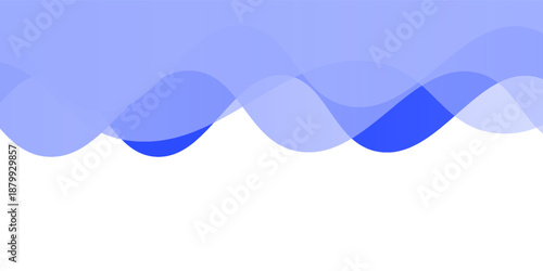 Wavy blue separator, header, modern divider shape vector illustration