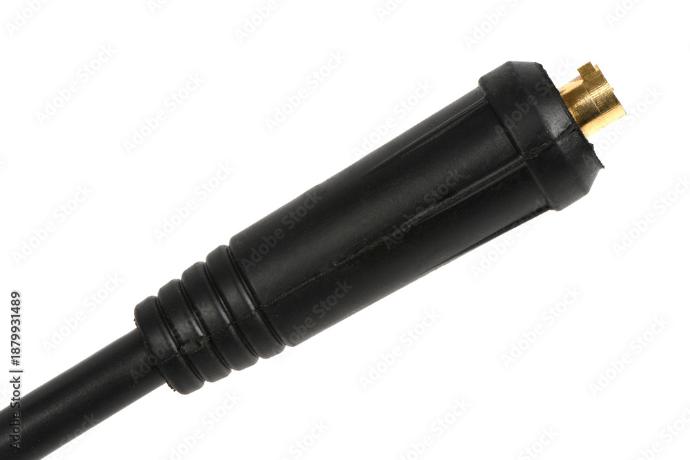 Fototapeta premium Welding cable connector plug isolated on white background