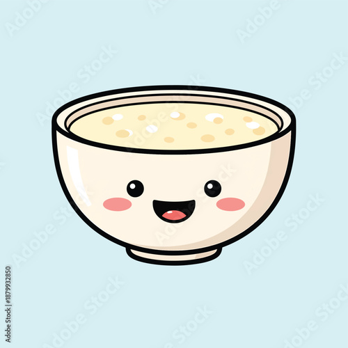 Happy Cartoon Porridge Bowl