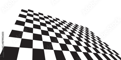 Floor in perspective with checkerboard texture. Empty chess board. Vector illustration.
