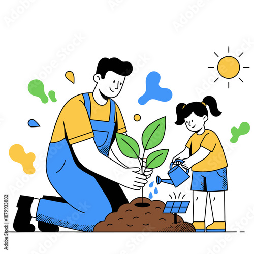 Foto Eco-Friendly Farming Methods Vector Illustration