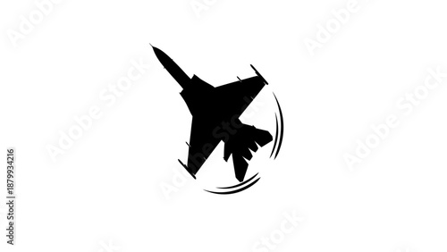 Military jet performing dynamic aerial maneuver in motion