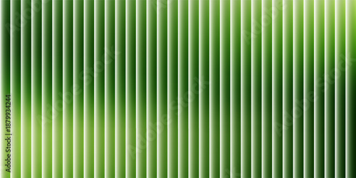 Dark green neon gradient ribbed glass. Vector ribbed glass texture background. Mesh gradient. acrylic ribbed bath surface. Reeded glass background semitransparent overlay. Bath wall window