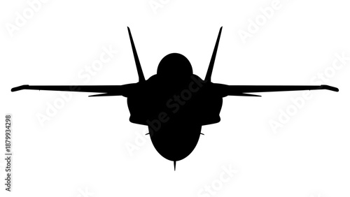 Silhouette of a modern fighter jet in flight