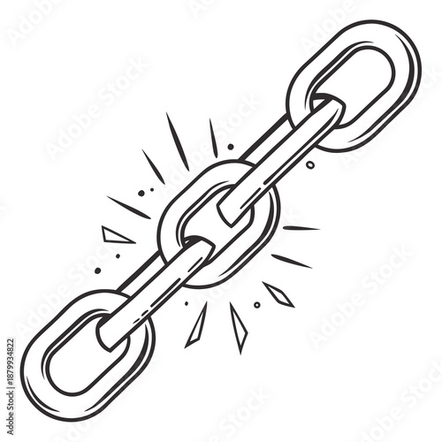 Minimalist Disconnected Chain Symbol Graphic for Liberation