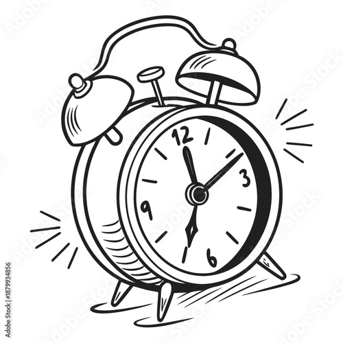 Minimalist Alarm Clock Vector Illustration for Time Management