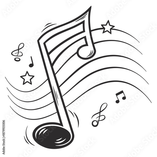 Musical Note Minimalist Vector Symbol for Audio Branding