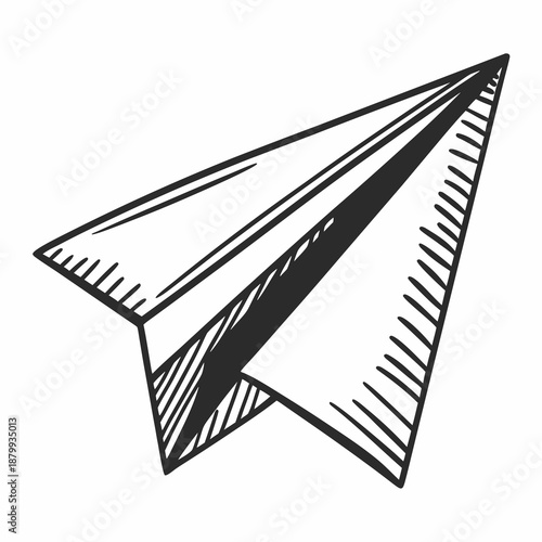 Simple Paper Plane Flying Graphic Minimalist Vector Icon