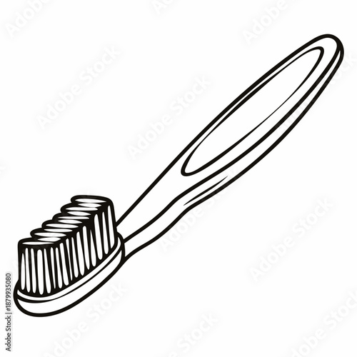 Minimalist Toothbrush Vector Illustration for Dental Care