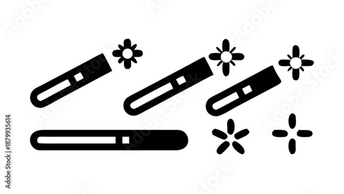 Magic wand icons. glyph icon vector on white background. Flat and line vector. icon