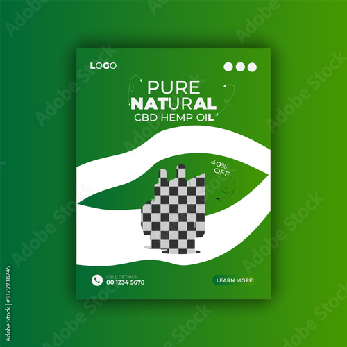 Pure natural hemp oil social media post design