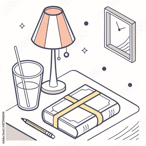 Cozy Winter Bed Illustration with Pillows and Warm Blankets